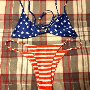 American Flag Brazilian Bikini